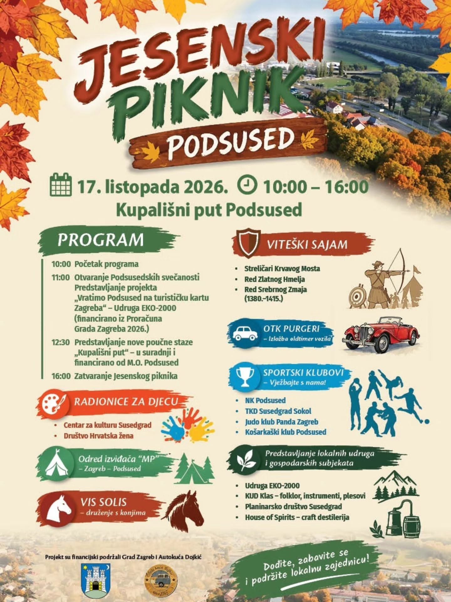 Plakat Jesenskog piknika u Podsusedu, 17. listopada 2026.